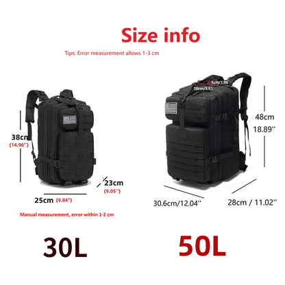30L/50L Military Backpacks For Camping & Hiking