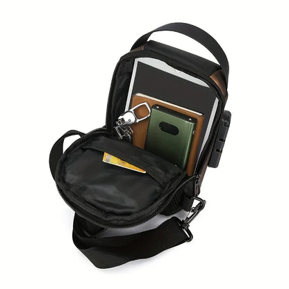 Stylish Men's Sling Bag - Durable Oxford Fabric