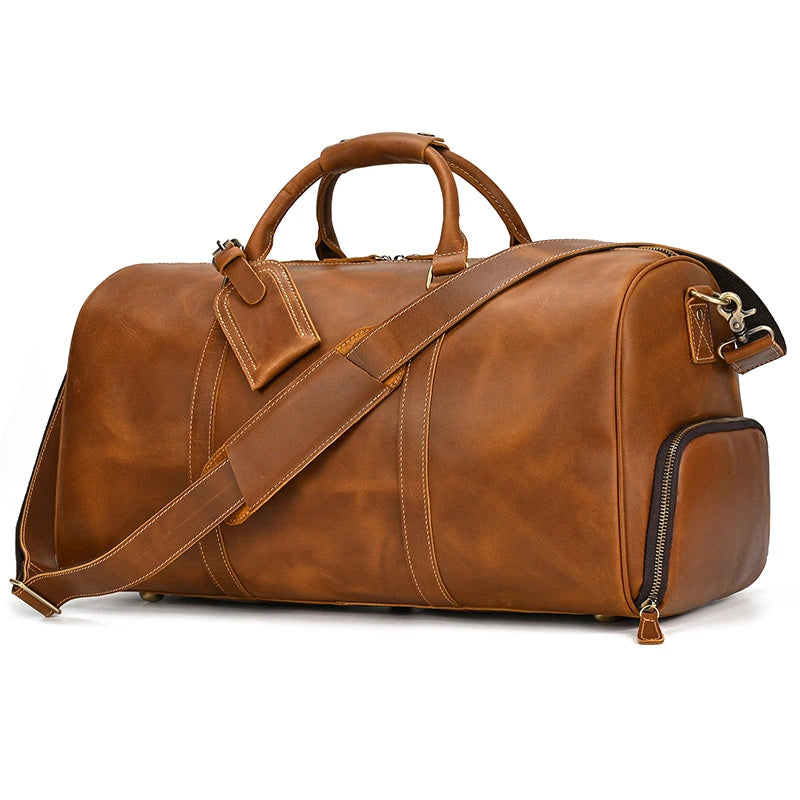 Luxury Genuine Leather Men Duffle Bag