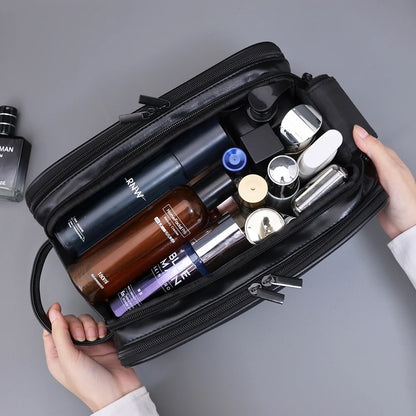 Multi Pockets Leather Toiletry Bag