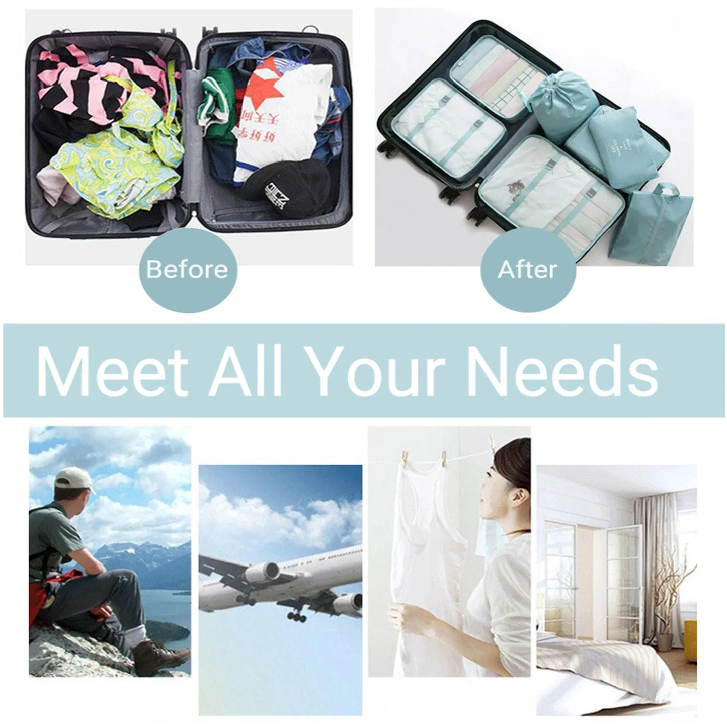 GlobeSet 7-Piece Packing Cubes