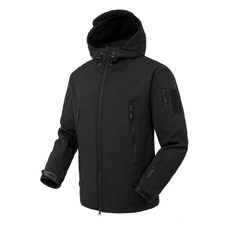 Men's Winter SoftShell Fleece Waterproof Jackets Male Hood Coats For Fishin/Hiking/Camping