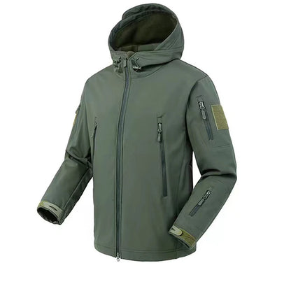 Men's Winter SoftShell Fleece Waterproof Jackets Male Hood Coats For Fishin/Hiking/Camping