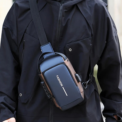 Stylish Men's Sling Bag - Durable Oxford Fabric