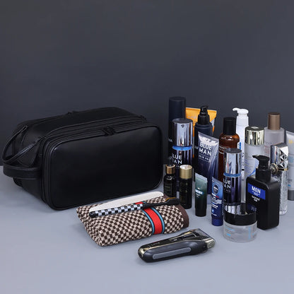 Multi Pockets Leather Toiletry Bag