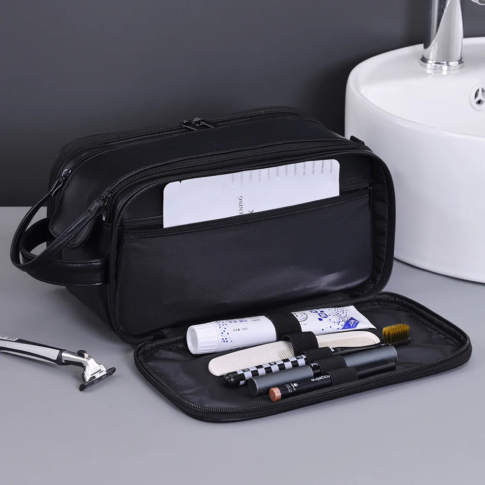 Multi Pockets Leather Toiletry Bag