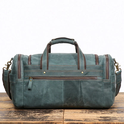 LUOKIR Genuine Leather Men's Shoulder Duffle Bag