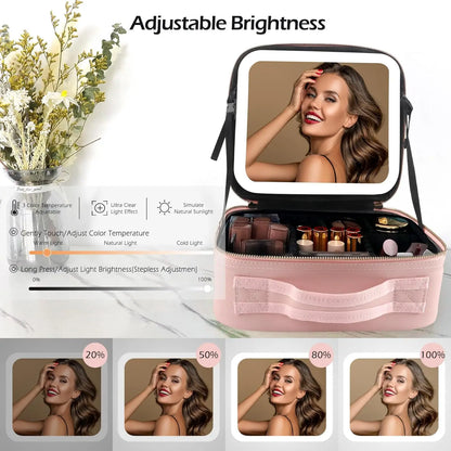 Makeup Bag with Mirror and Light