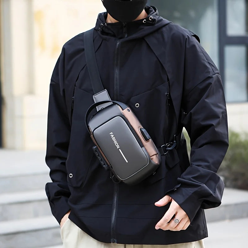 Stylish Men's Sling Bag - Durable Oxford Fabric