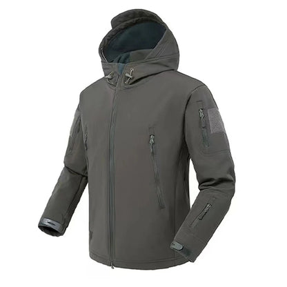 Men's Winter SoftShell Fleece Waterproof Jackets Male Hood Coats For Fishin/Hiking/Camping