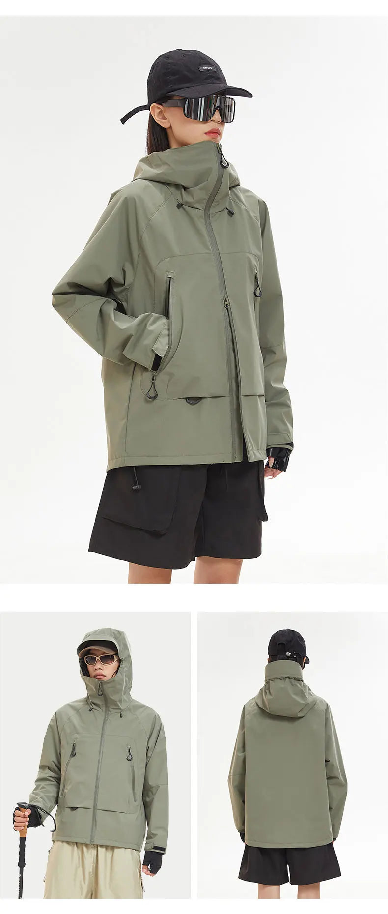 Waterproof Hiking Jacket Unisex With Hoodie