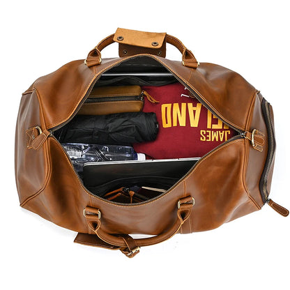 Luxury Genuine Leather Men Duffle Bag
