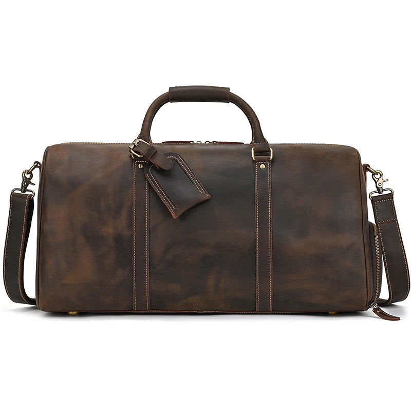 Luxury Genuine Leather Men Duffle Bag