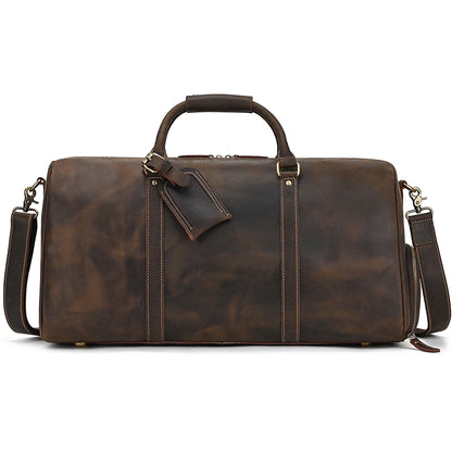 Luxury Genuine Leather Men Duffle Bag