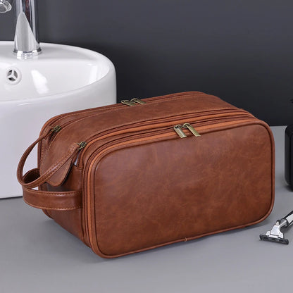 Multi Pockets Leather Toiletry Bag