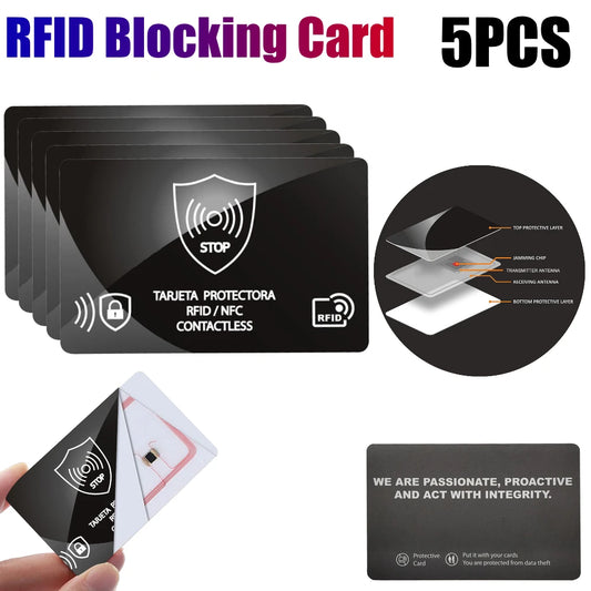 5Pcs RFID Blocking Card For Credit Card Protection
