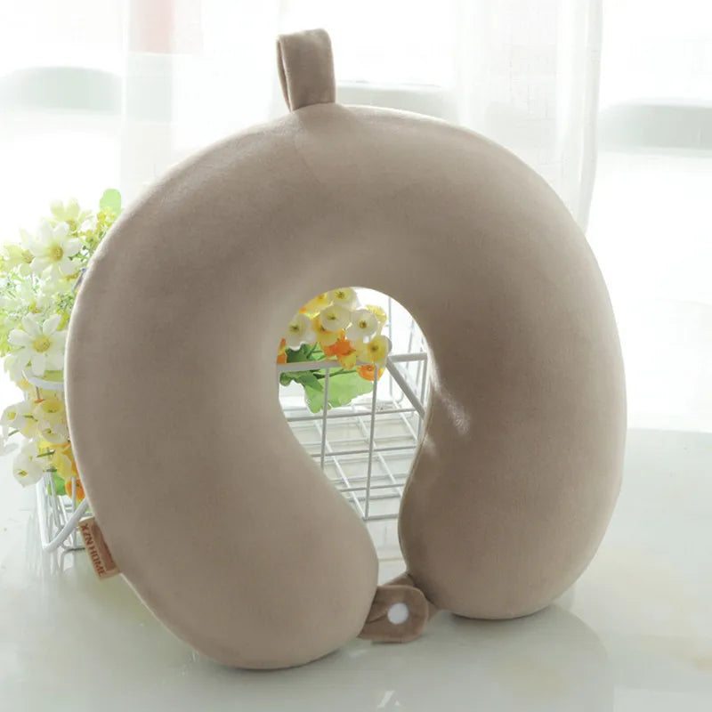 Polyester Solid Color Memory Foam Memory Pillow U-shaped Pillow Soft Comfortable Travel Neck Office Nap Pillow