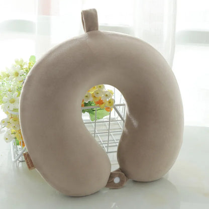 Polyester Solid Color Memory Foam Memory Pillow U-shaped Pillow Soft Comfortable Travel Neck Office Nap Pillow