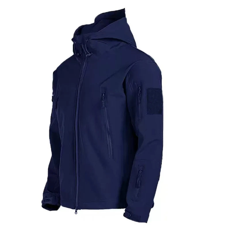 Men's Winter SoftShell Fleece Waterproof Jackets Male Hood Coats For Fishin/Hiking/Camping