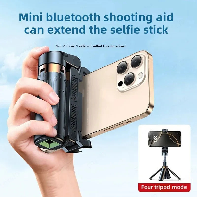 Super Mini Selfie Stick Portable Phone Holder Shooting Aid Versatile Integrated Design Bluetooth Remote For Live Broadcast