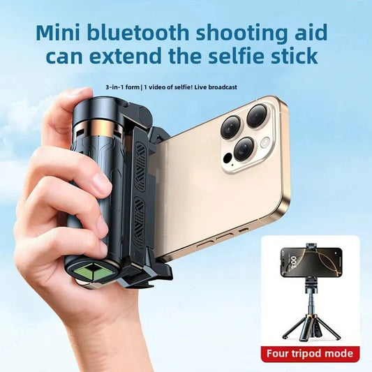 Super Mini Selfie Stick Portable Phone Holder Shooting Aid Versatile Integrated Design Bluetooth Remote For Live Broadcast