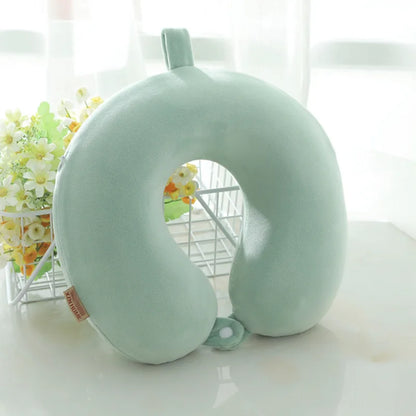 Polyester Solid Color Memory Foam Memory Pillow U-shaped Pillow Soft Comfortable Travel Neck Office Nap Pillow