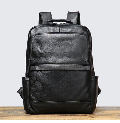 Vintage Cowhide Leather Backpack – Unisex 15'' Laptop Travel Bag