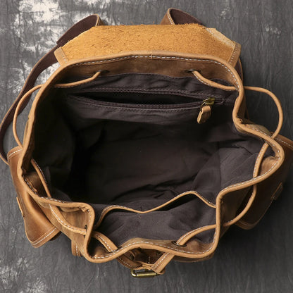LUOKIR Leather Travel Backpack