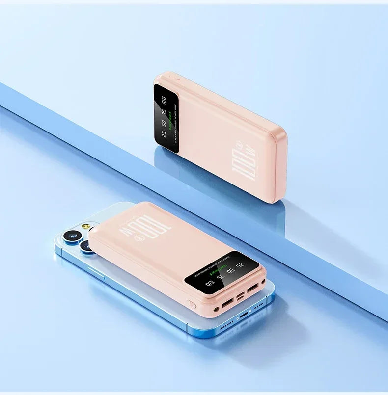 100W Super Fast Charging Power Bank 30000mAh with LED Ligh for Apple & Android