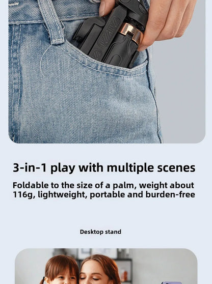Super Mini Selfie Stick Portable Phone Holder Shooting Aid Versatile Integrated Design Bluetooth Remote For Live Broadcast