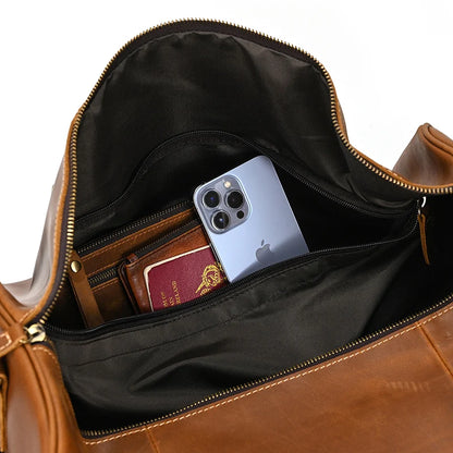 Luxury Genuine Leather Men Duffle Bag