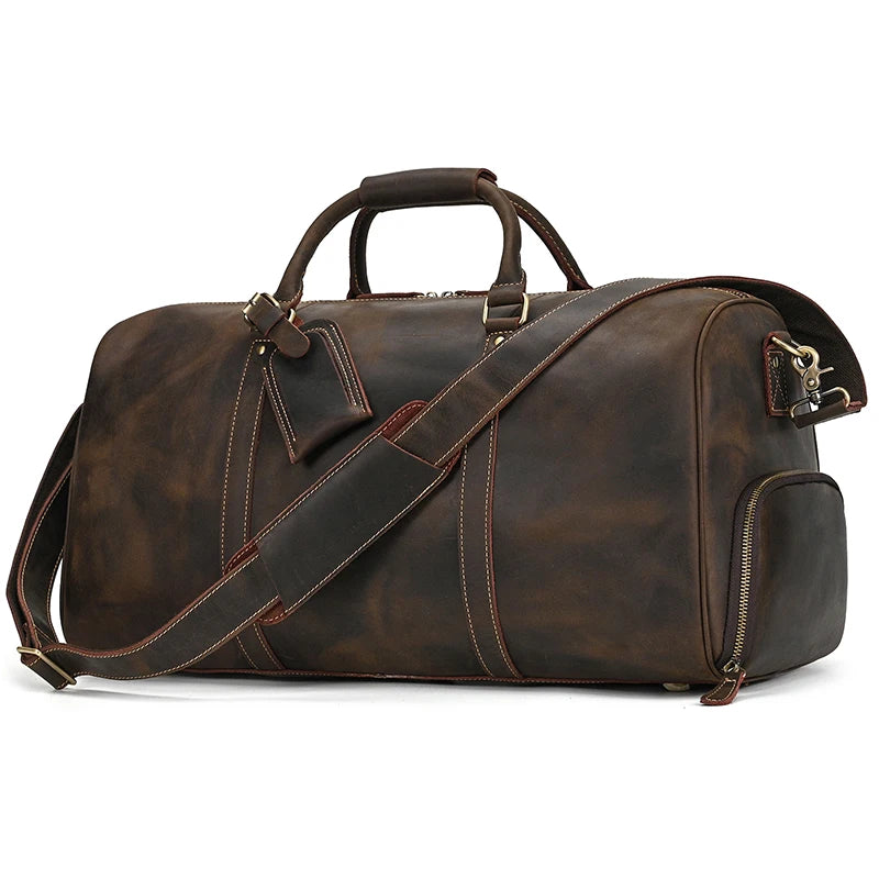 Luxury Genuine Leather Men Duffle Bag