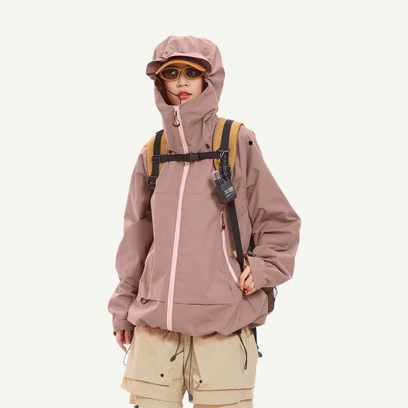 Waterproof Hiking Jacket Unisex With Hoodie