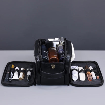 Multi Pockets Leather Toiletry Bag