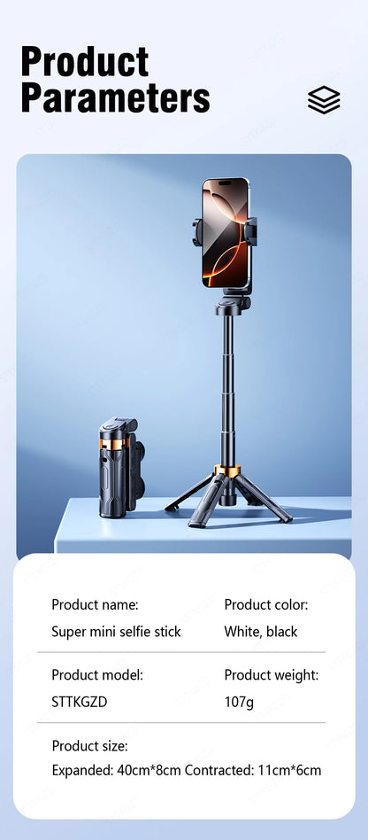 Super Mini Selfie Stick Portable Phone Holder Shooting Aid Versatile Integrated Design Bluetooth Remote For Live Broadcast