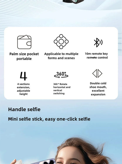 Super Mini Selfie Stick Portable Phone Holder Shooting Aid Versatile Integrated Design Bluetooth Remote For Live Broadcast