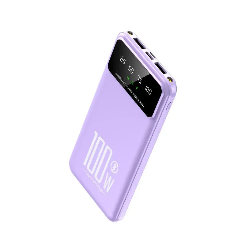 100W Super Fast Charging Power Bank 30000mAh with LED Ligh for Apple & Android