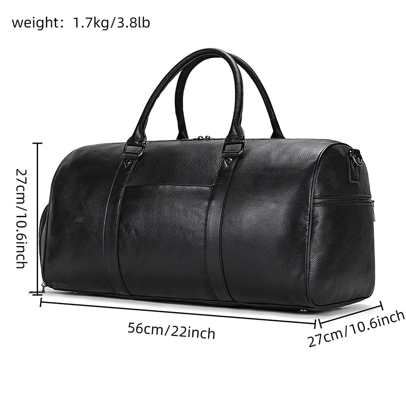 Luxury Genuine Leather Men Duffle Bag