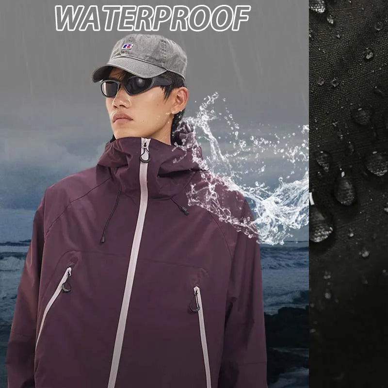 Waterproof Hiking Jacket Unisex With Hoodie