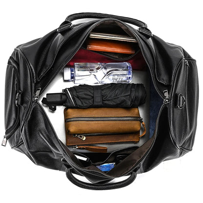 Luxury Genuine Leather Men Duffle Bag