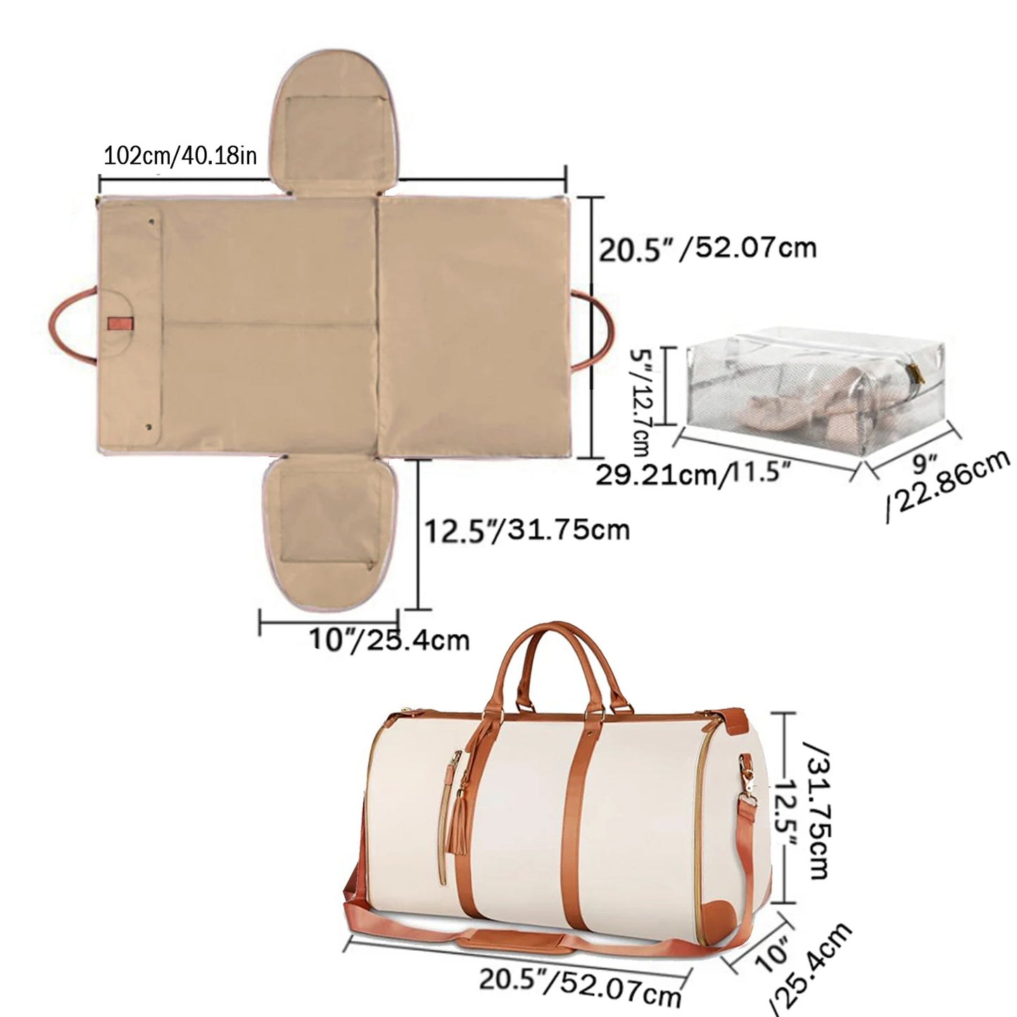 Foldable Women's Travel Convenient Carry-On Clothing Bag