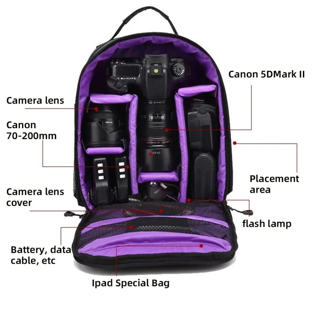 Outdoor Wear-resisting DSLR Digital Camera Video Backpack