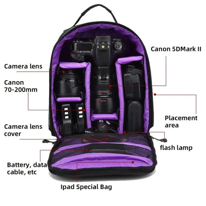 Outdoor Wear-resisting DSLR Digital Camera Video Backpack