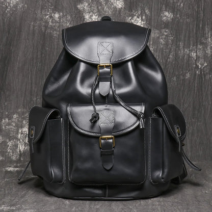 LUOKIR Leather Travel Backpack