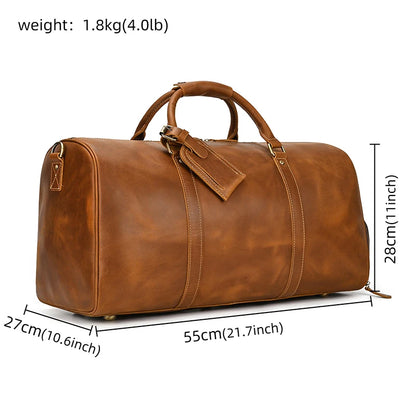 Luxury Genuine Leather Men Duffle Bag