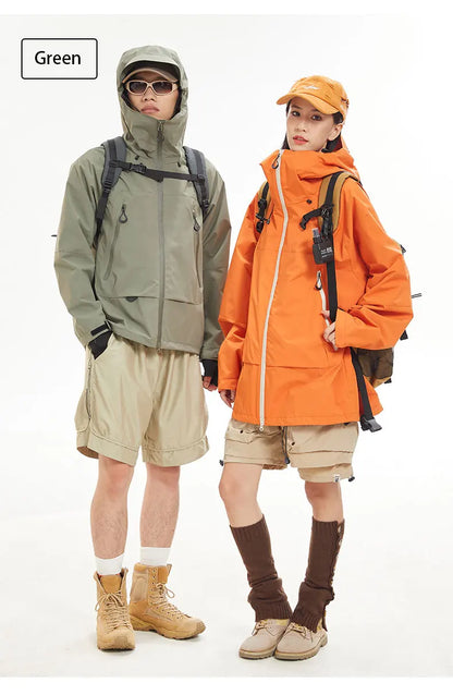 Waterproof Hiking Jacket Unisex With Hoodie