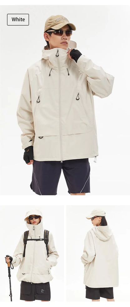 Waterproof Hiking Jacket Unisex With Hoodie