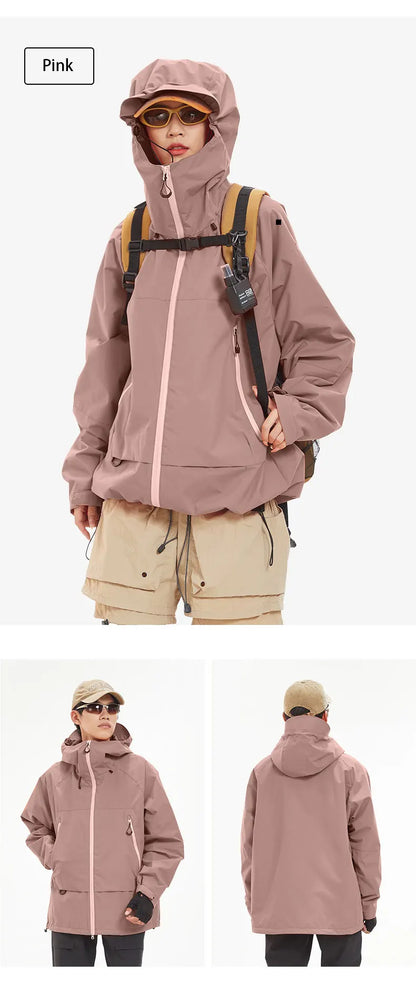 Waterproof Hiking Jacket Unisex With Hoodie