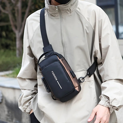 Stylish Men's Sling Bag - Durable Oxford Fabric