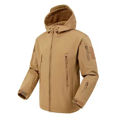 Men's Winter SoftShell Fleece Waterproof Jackets Male Hood Coats For Fishin/Hiking/Camping